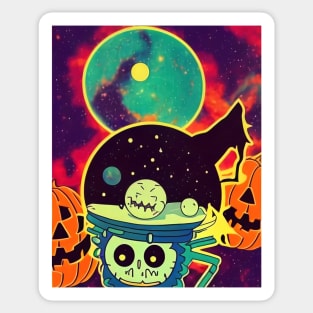 hallowen space human head robot Sticker